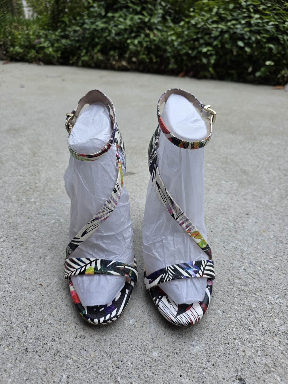 Jessica Simpson Multicolor Tropical Strappy Heels